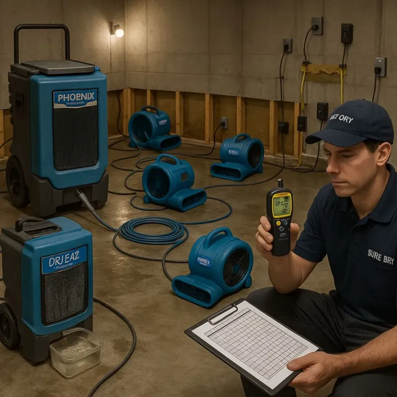 Structural Drying and Dehumidification process in Nacogdoches, TX